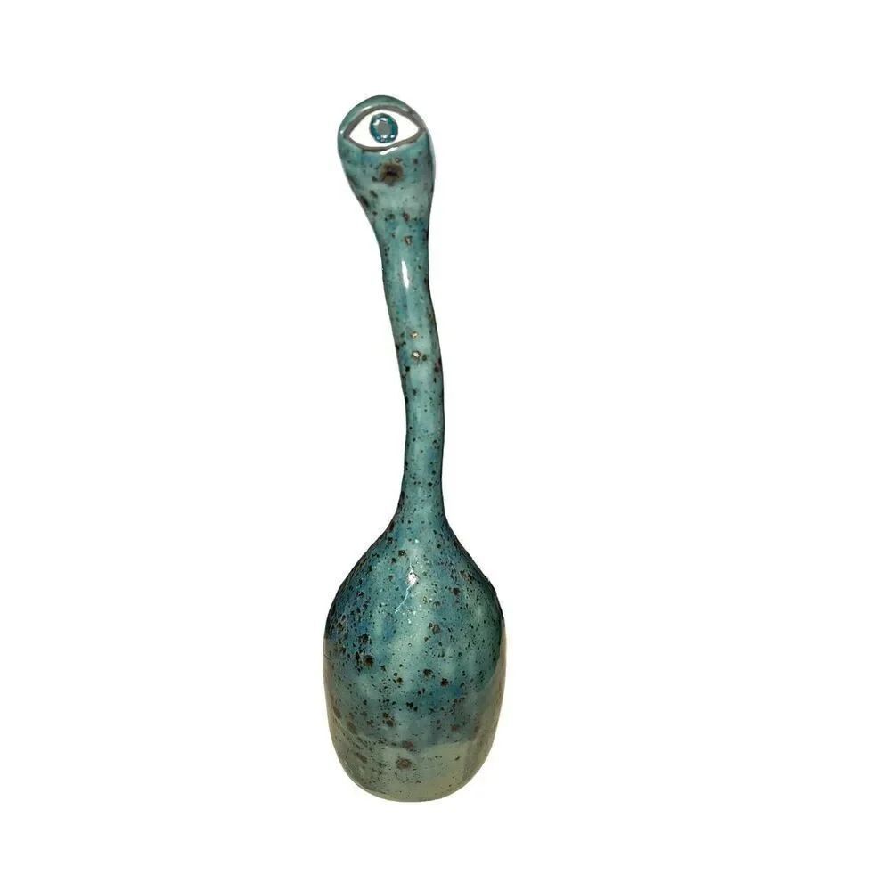 Blue Eyeball Alien Sea Anemone 12" Sculpture Diana McClain Michigan Art Pottery